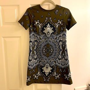 Olive green paisley Abercrombie & Fitch dress